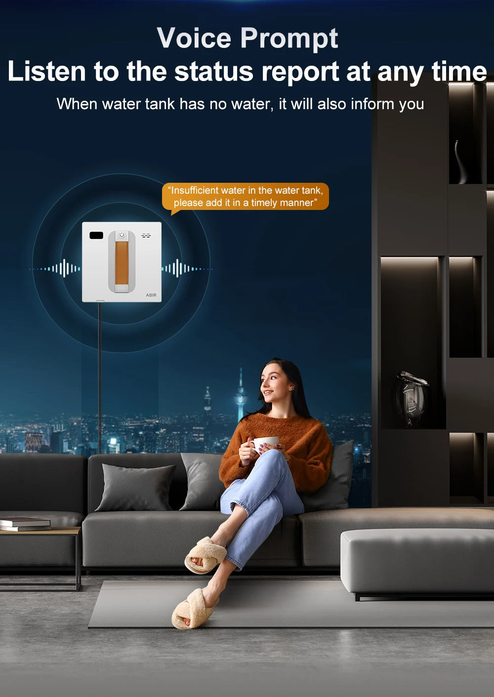 Robot Window Cleaner with Dual Spray, 3000Pa Suction & APP Control