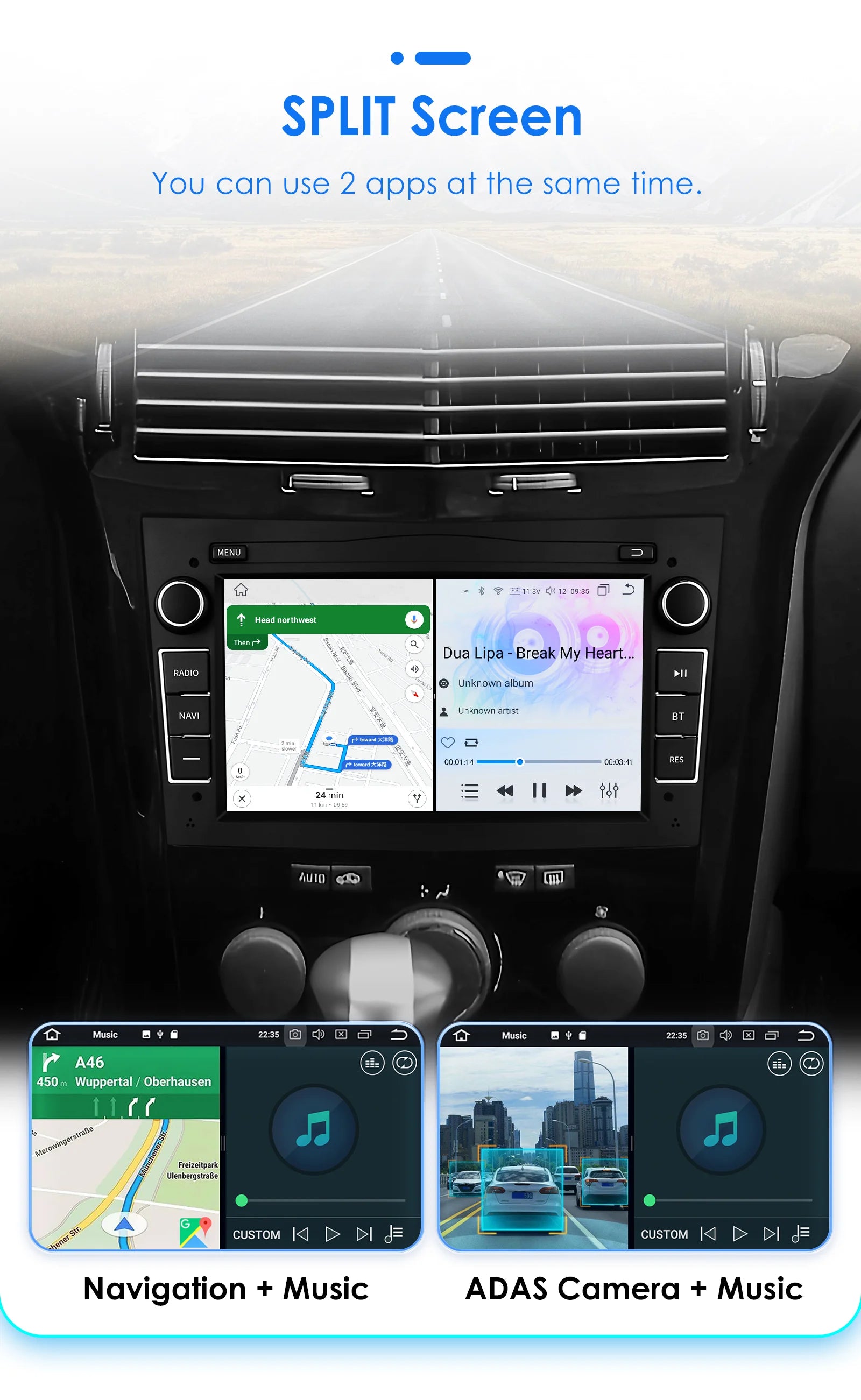 HIZPO 7-Inch Android Car Radio with CarPlay for Opel
