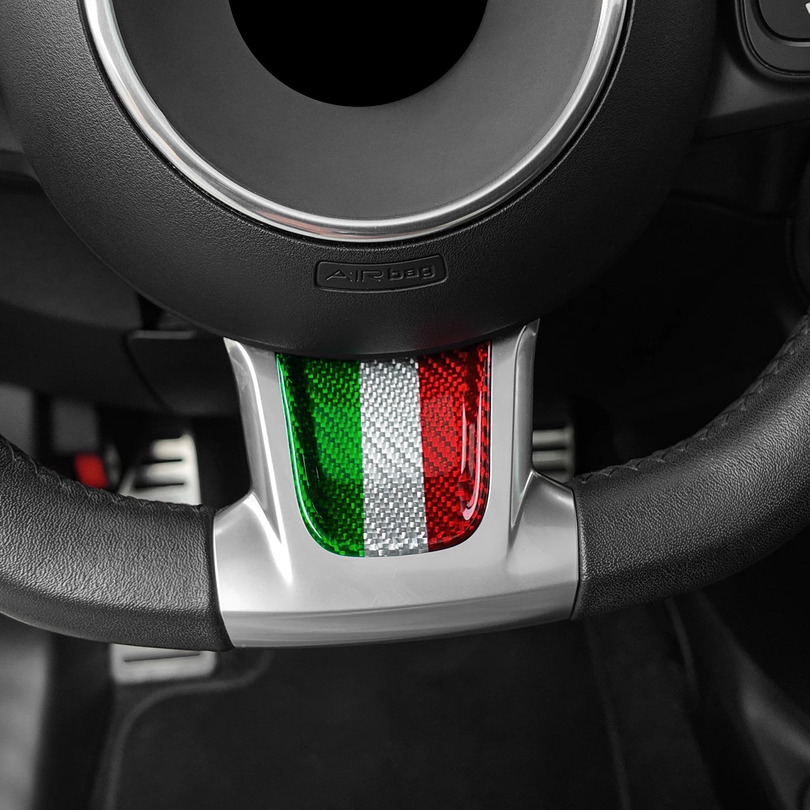 Carbon Fiber Steering Wheel Bottom Sticker for Fiat 500 Abarth