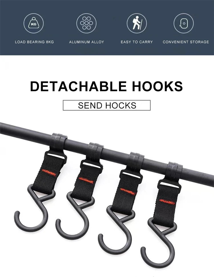 Camping Desktop Storage Rack with Hook, Aluminum Hanging Stand