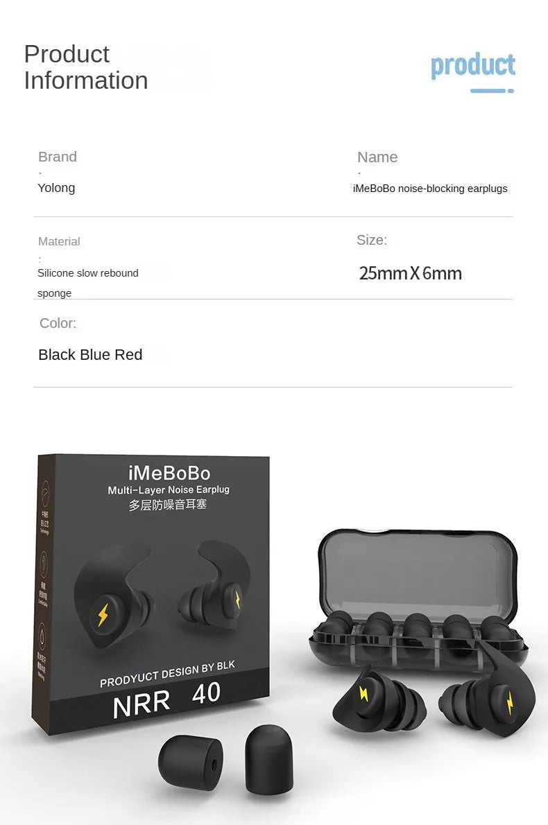 Noise-cancelling Sponge Earplugs Mute Sleep Soundproof Earplugs Separate Assembly Waterproof Silicone Earplugs Security