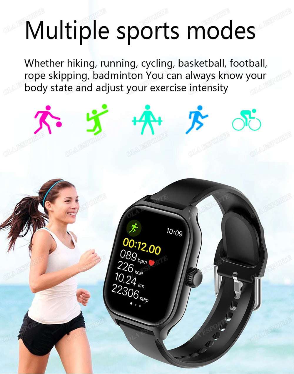 Reloj inteligente para llamadas Bluetooth de 2,01 pulgadas con seguimiento de actividad