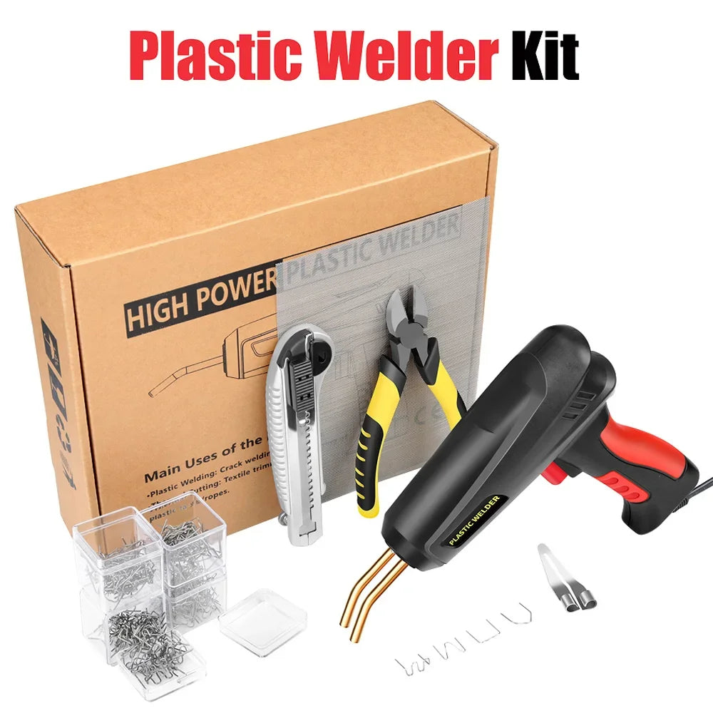 Upgraded 2 in 1 Plastic Welding Kit Hot Stapler Soldering Gun 6/4 Types Staples for Car Bumper Repair 200W Welder Machine Repair