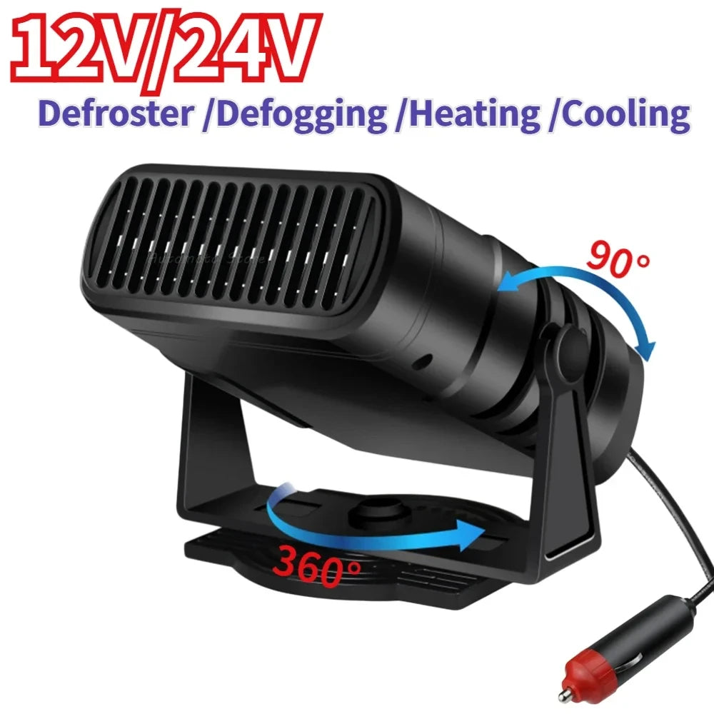 Prenosný ventilátorový ohrievač a odhmlievač do auta, 12 V/24 V