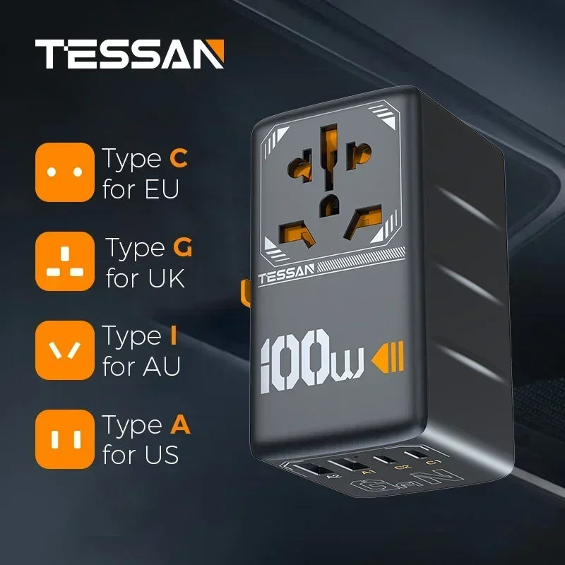 Universal Travel Adapter - USB Power Options