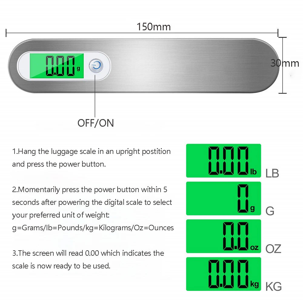 Digital Luggage Scale - 50 kg Capacity