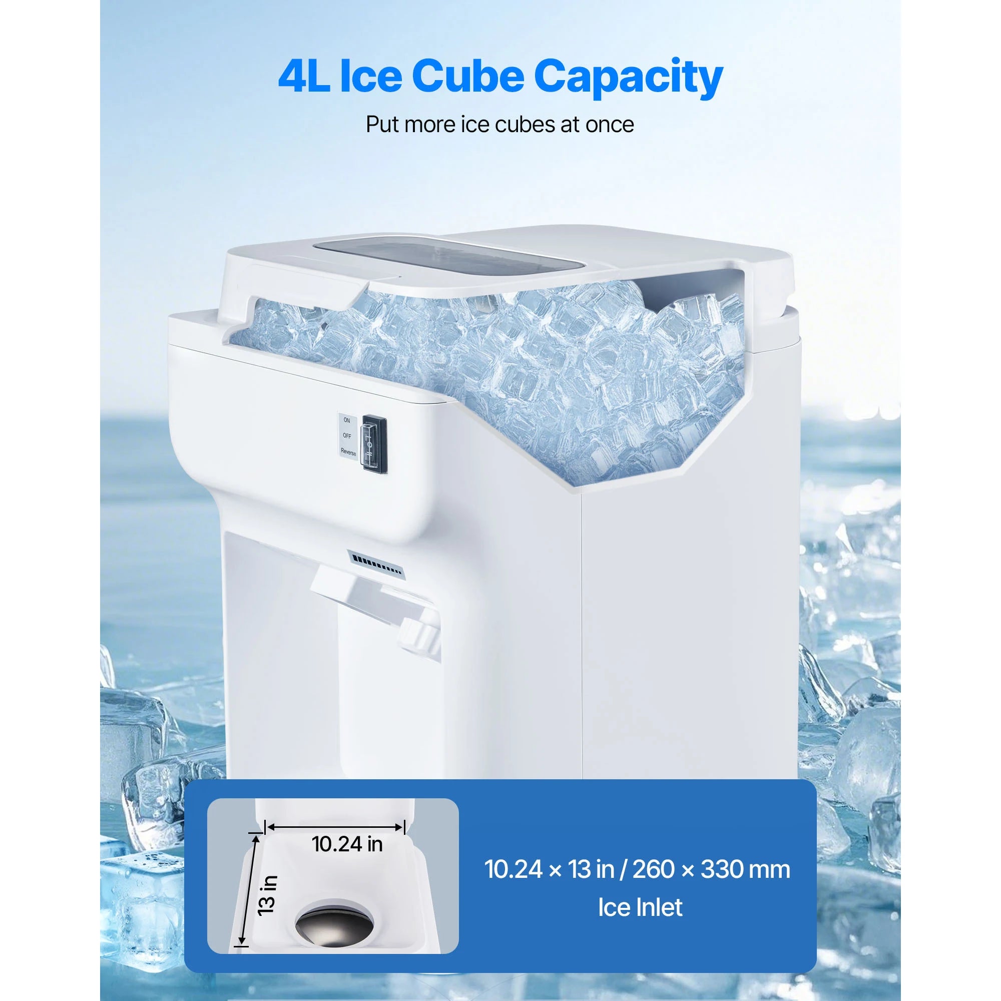 Commercial Ice Shaver Machine 220 lbs/hr Snow Cone Maker 110V