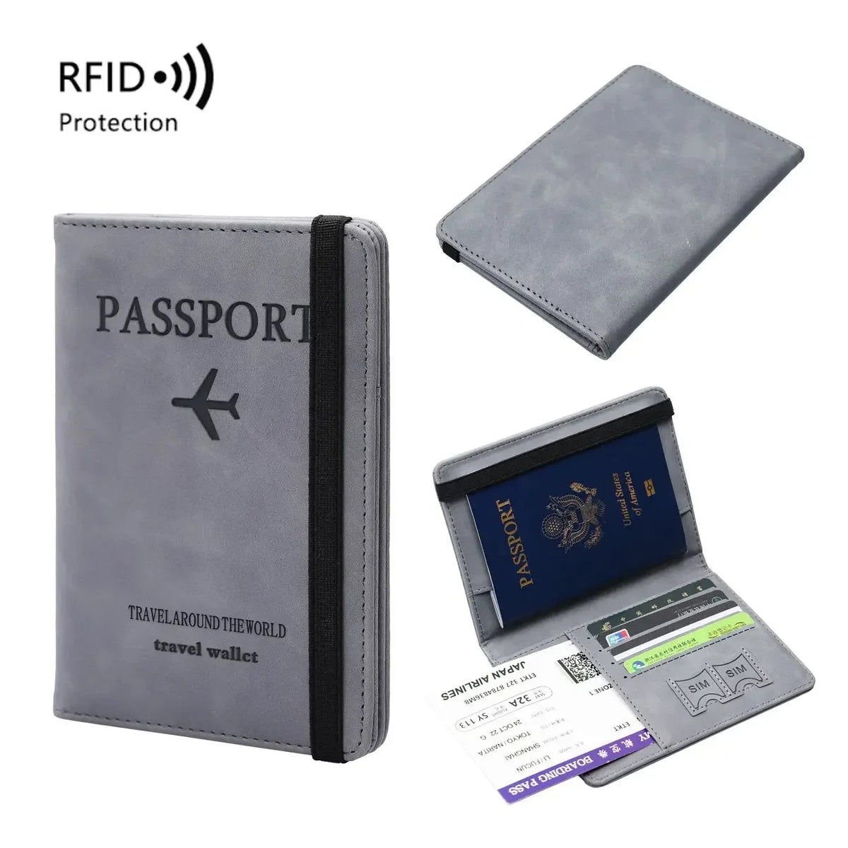 Travel Passport Holder with Card Slots