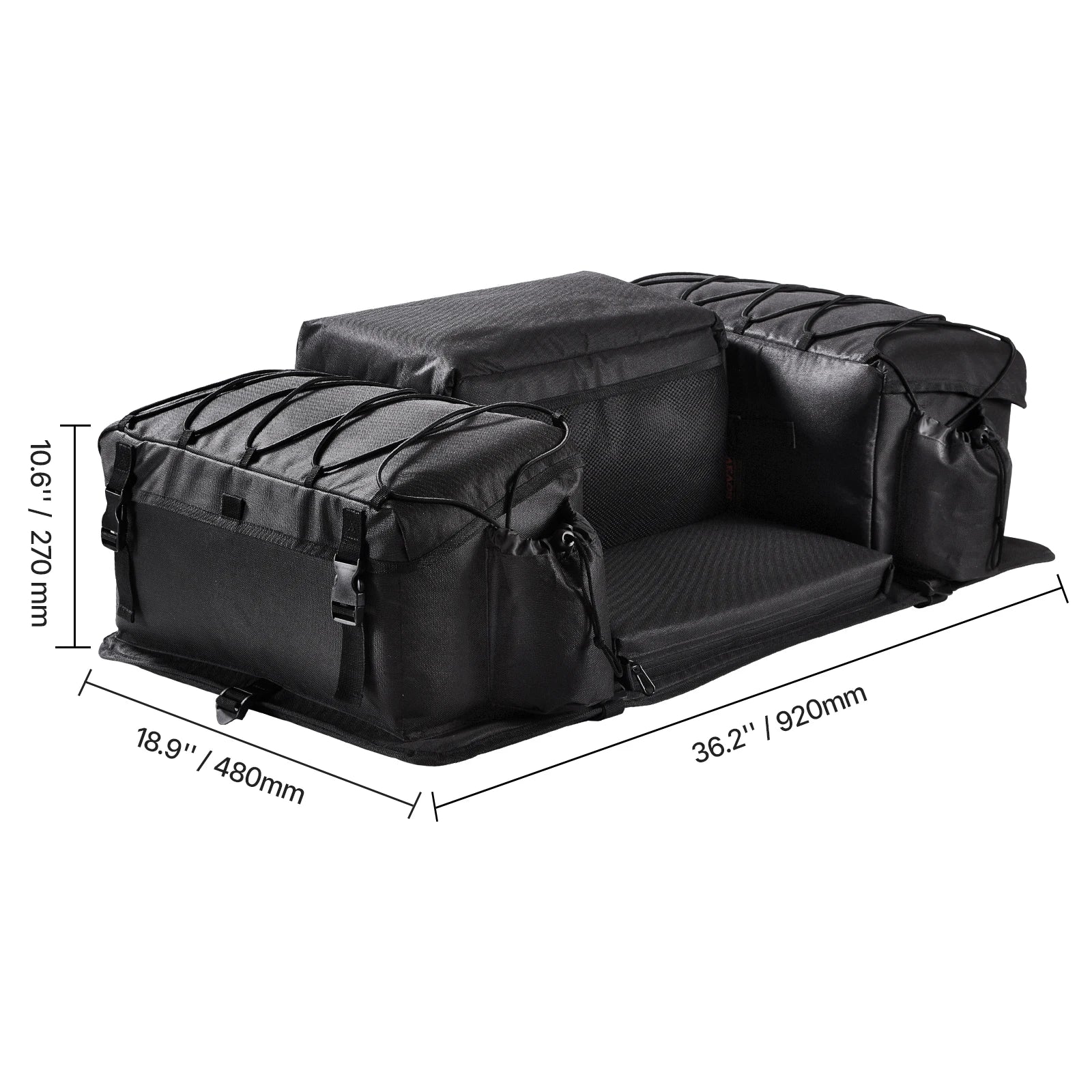 50L ATV Rear Storage Bag with Seat Cushion and Bottle Holder