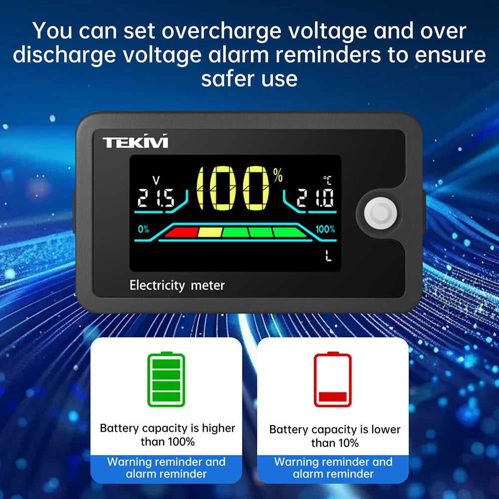 LCD DC-batterijspanning en niveau-indicator