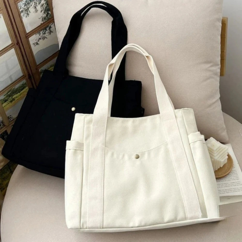Everyday Zipped Tote Bag, Black or White