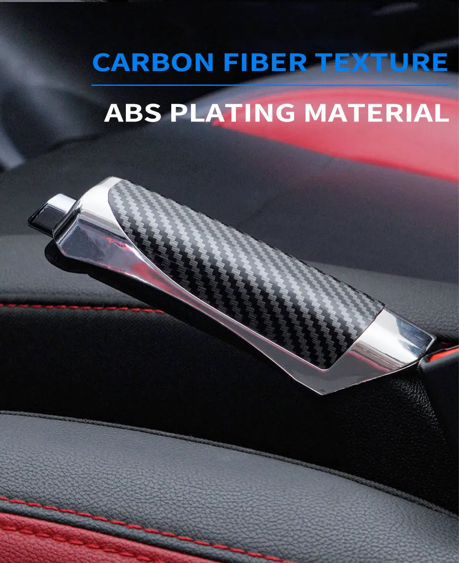 SEAMETAL Car Hand Brake Cover Handbrake Grips Protection Cover Carbon Fiber Parking Brake Decoration Shell Interior Accessories