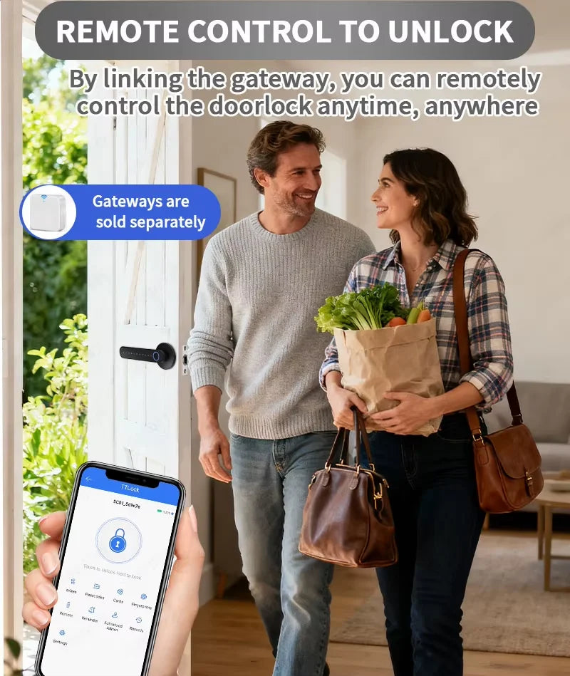 Smart Door Lock 5-in-1 Keyless Entry Fingerprint Lock