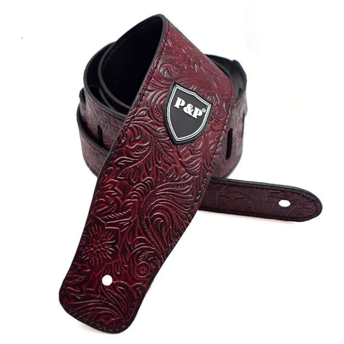 Sangle de guitare réglable de style vintage avec emplacement pour médiator