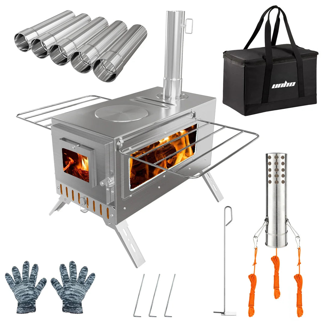 Wood Burning Stove for Camping, Tent Heating and Cooking