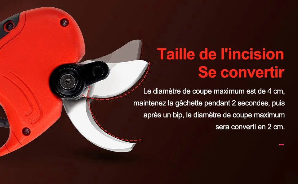 Elektrické záhradnícke nožnice s kapacitou rezu 40 mm a dvojitou batériou