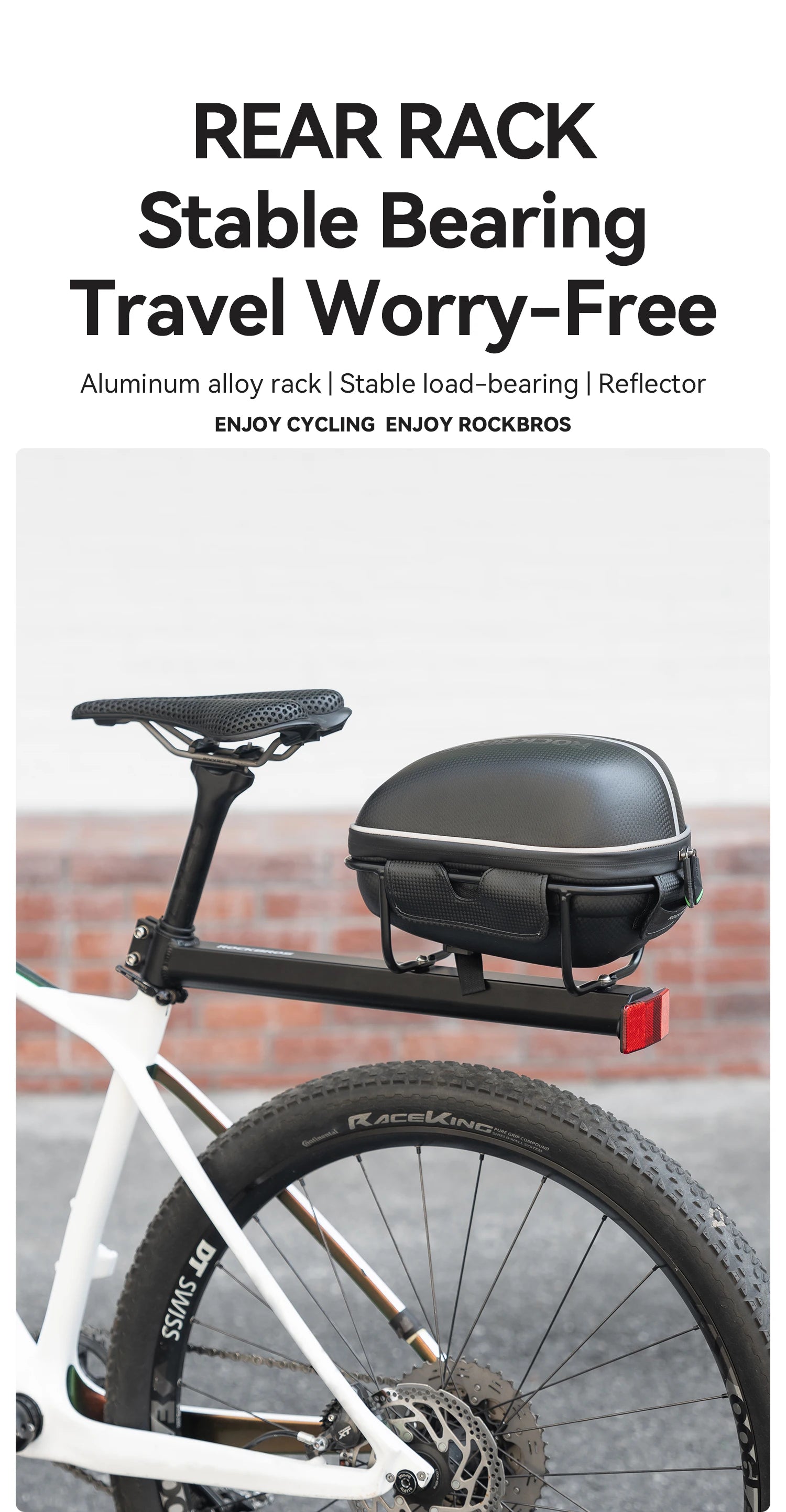 Aluminum Bike Rear Rack Carrier Shelf for Extra Storage on Rides