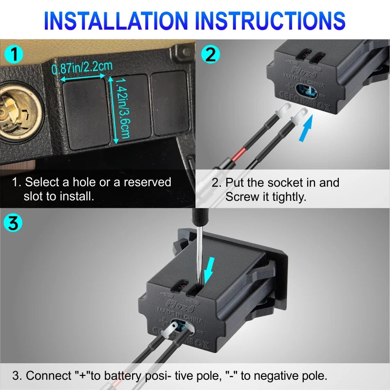 Power Socket 12V 24V USB Outlet 54W Dual PD USB-C Port Quick Charge 3.0 USB Charger Socket for passat b8 b7 b6 b5 accessories