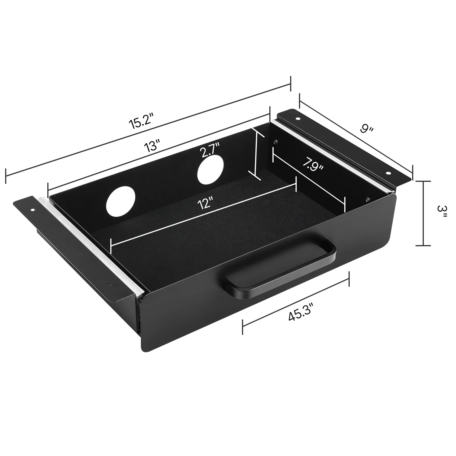 Under Desk Pull-Out Drawer Organizer with Smooth Slide Storage