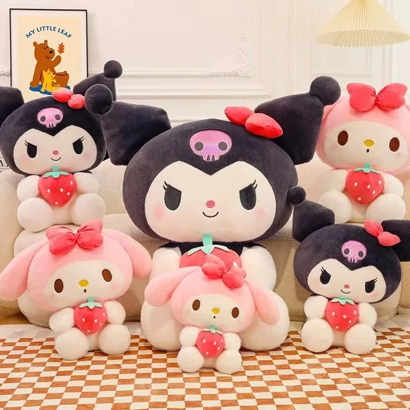 Sanrio Kuromi Plush Pillow – Strawberry Melody Edition
