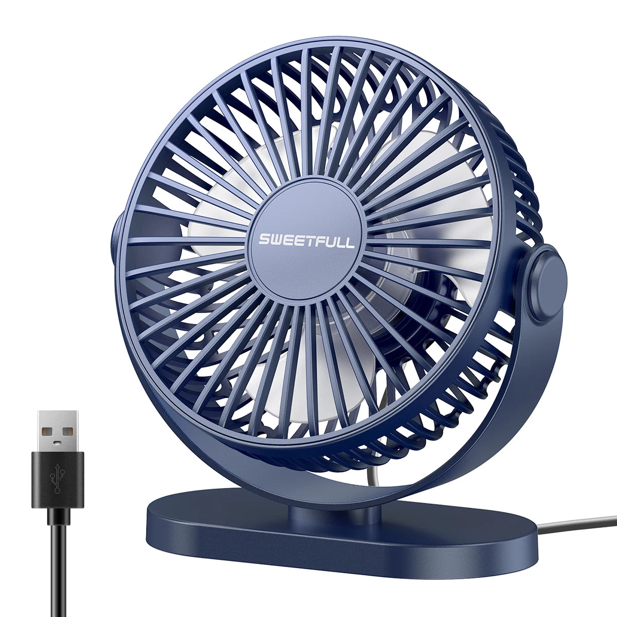 USB Desktop Wall Mounted Mini Fan, 3-Speed Quiet Cooling Fan