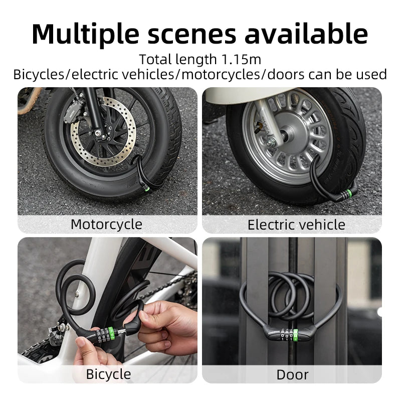 Bike Cable Lock with Password Security