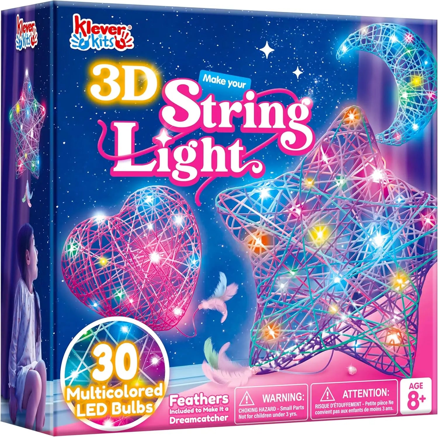 Sada na 3D tvorbu z nití s LED svetlami pre deti Kreatívna remeselná súprava