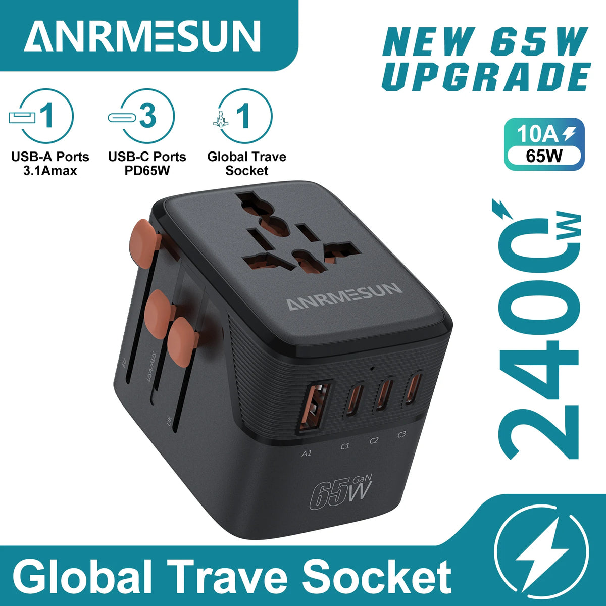 Univerzalni potovalni vtič z USB - možnosti napajanja