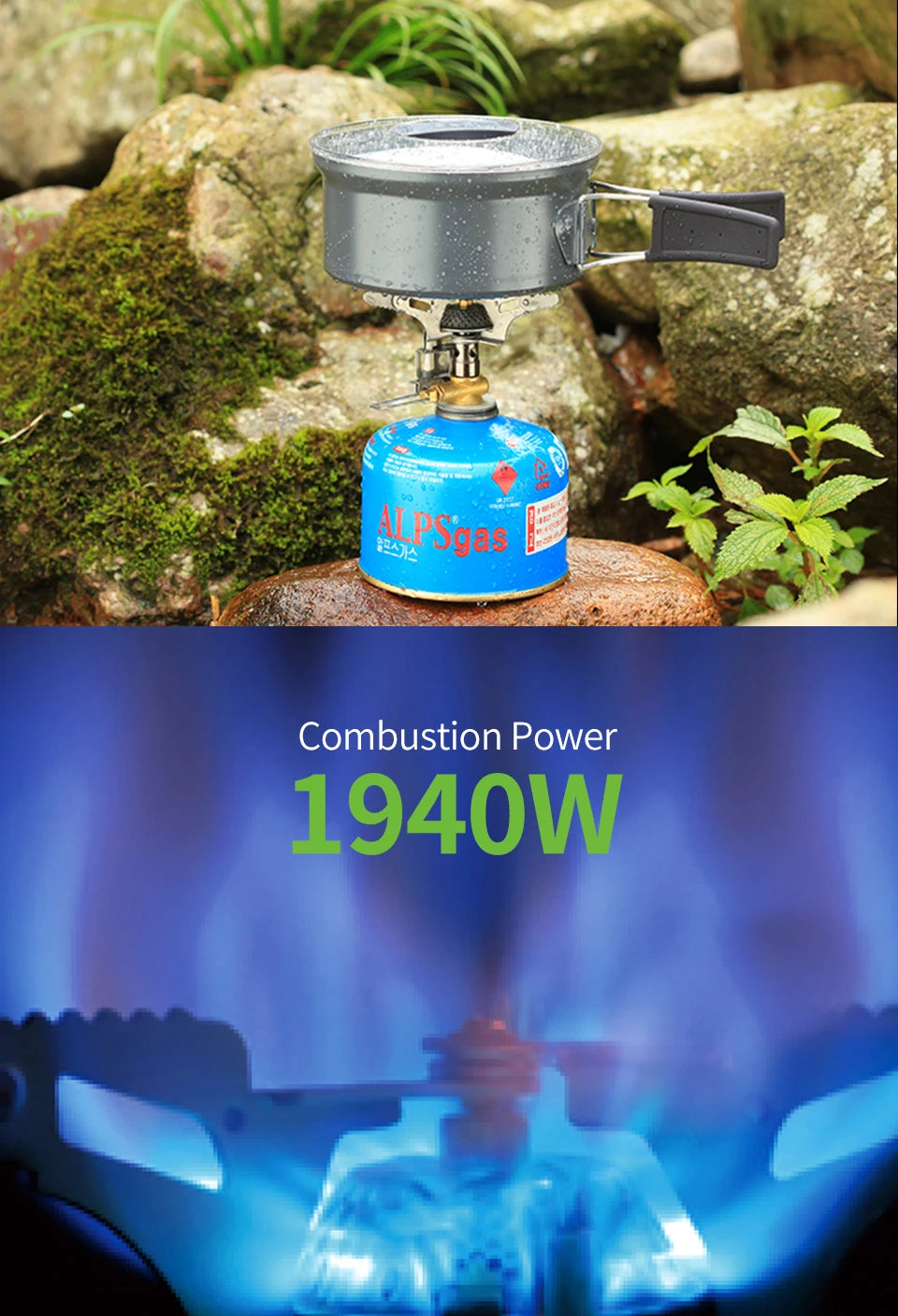 BRS-3 Portable Camping Gas Stove, 1940W Butane Burner