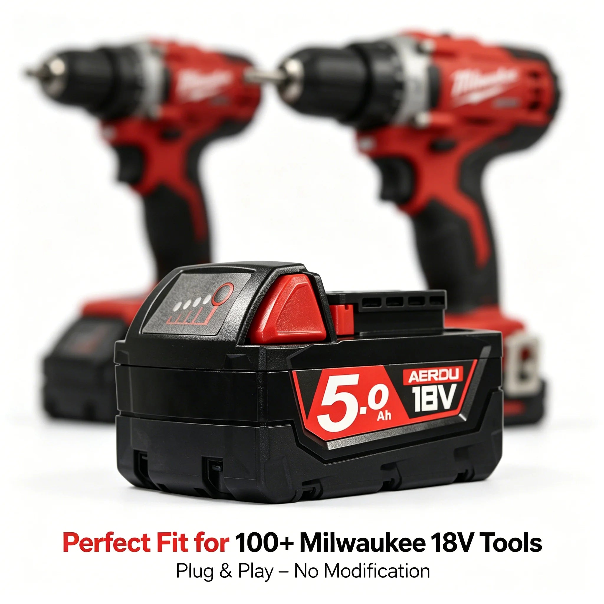 2-Pack 18V 5.0Ah Battery and Fast Charger for 18V Tools