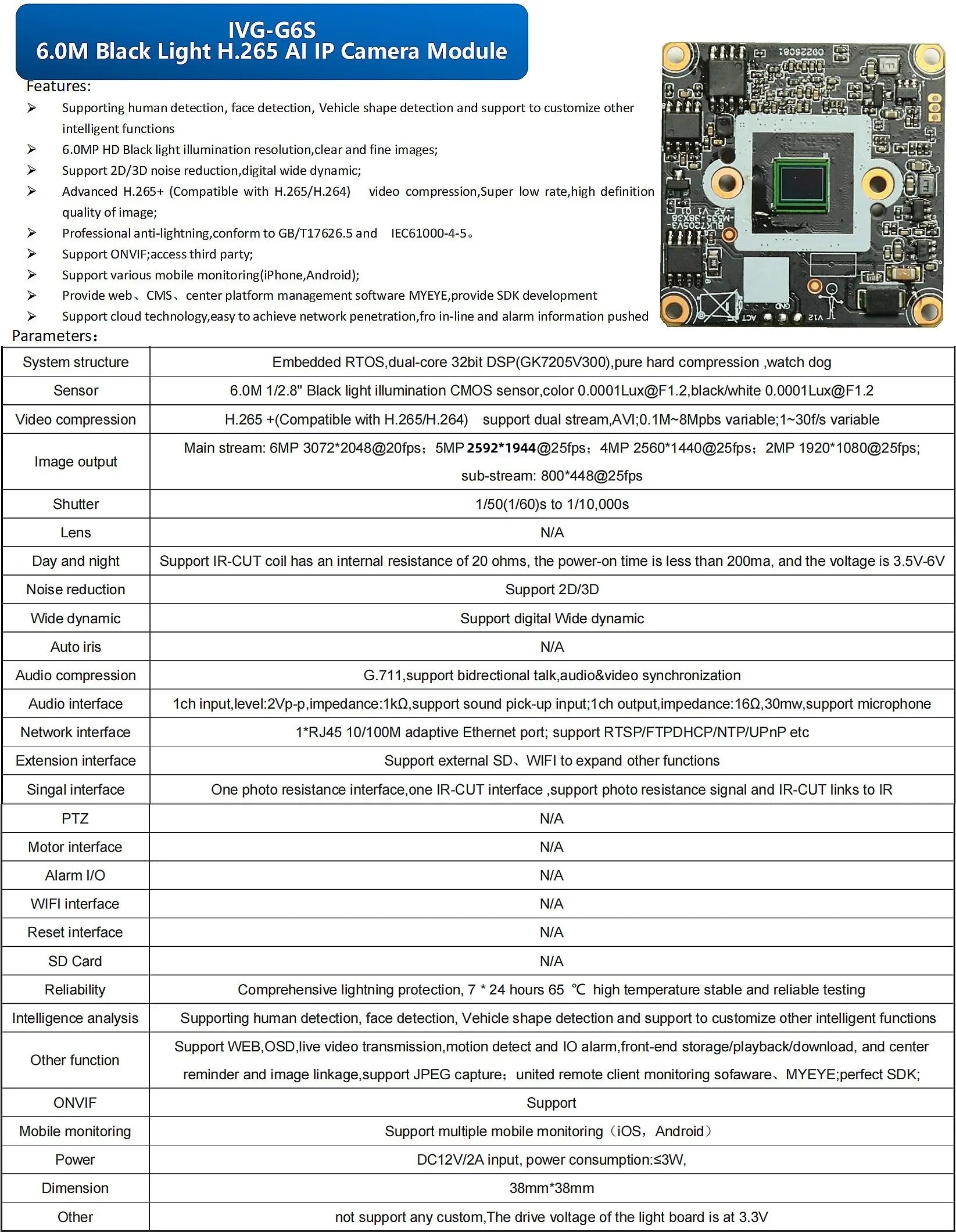 DIY POE IP Camera Module Board with High-Resolution Imaging