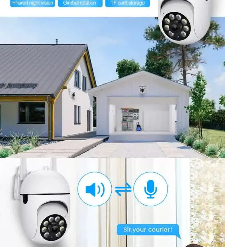 2MP Outdoor WiFi Security Camera with Color Night Vision & 2-Way Audio