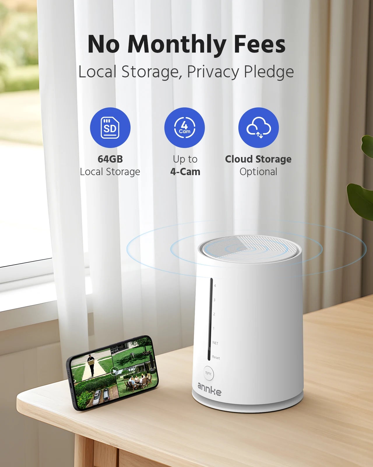 ANNKE 4MP Wireless Security Camera System with Solar Power