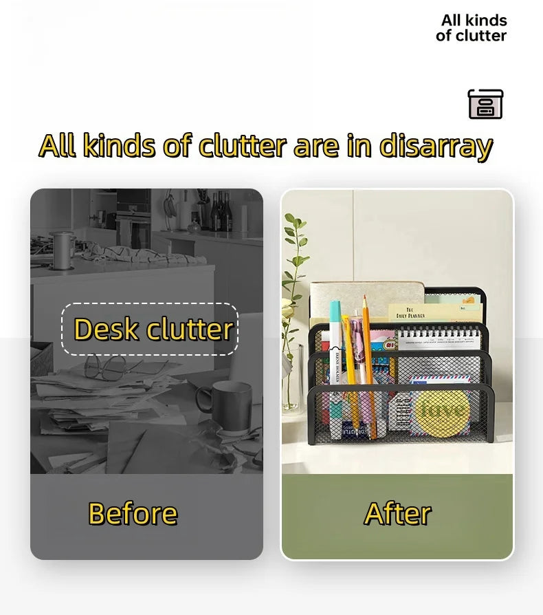 Metal Mesh Desktop Mail Organiser
