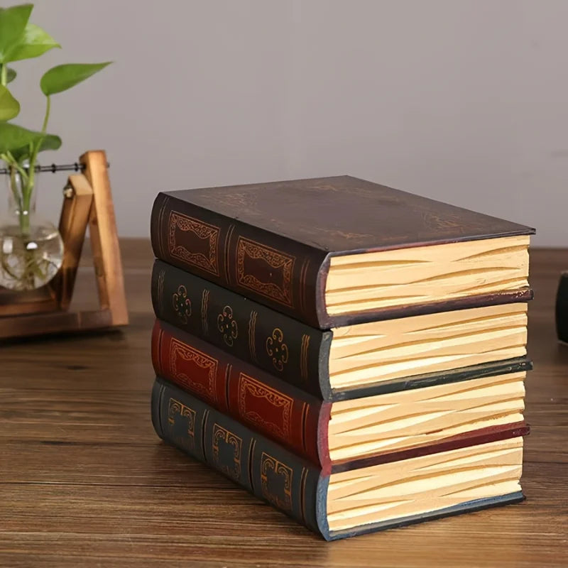 Scatola portaoggetti a forma di libro vintage con coperchio
