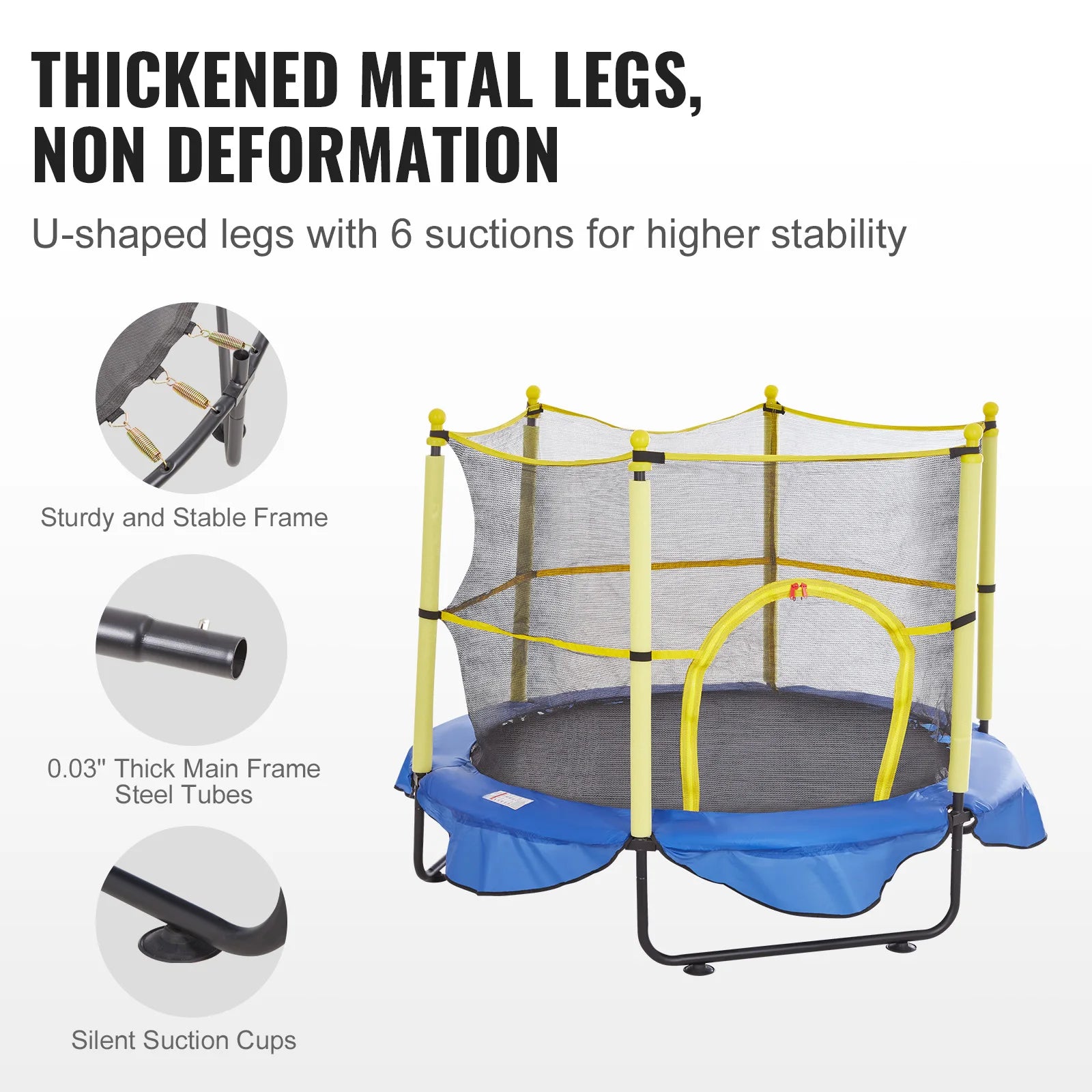 Trampolino per bambini 5FT con rete di sicurezza, cerchio e palline per interno ed esterno