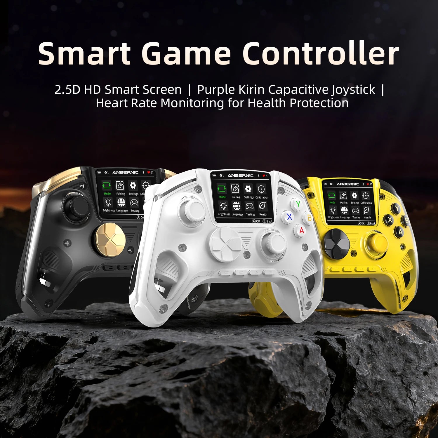 Interactive Screen Wireless Gaming Controller for PC, Steam, Linux, Android, Switch, iOS