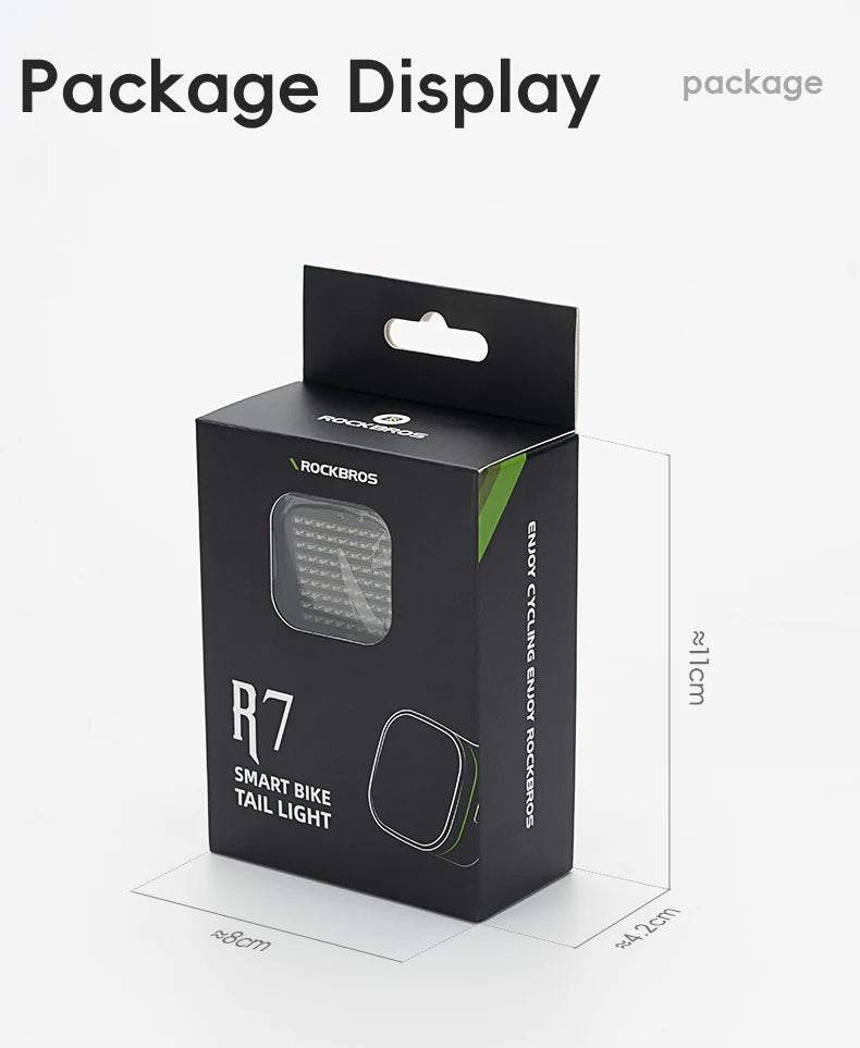 Smart Bike Rear Light with Brake Sensing & Sync Mode