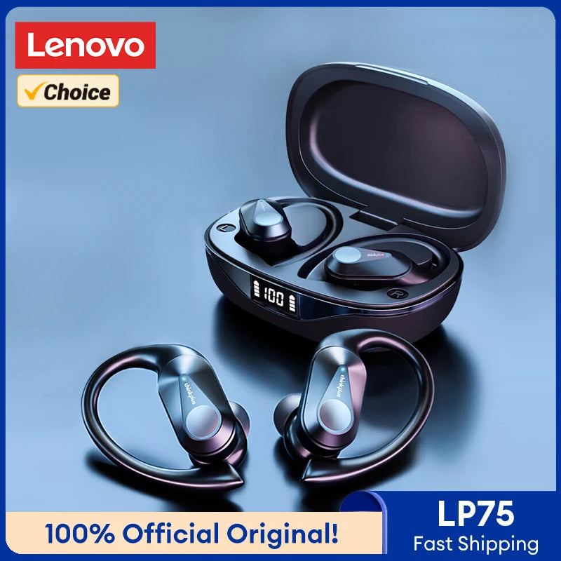 Lenovo LP75 Bluetooth 5.3 Wireless Earbuds with LED Display