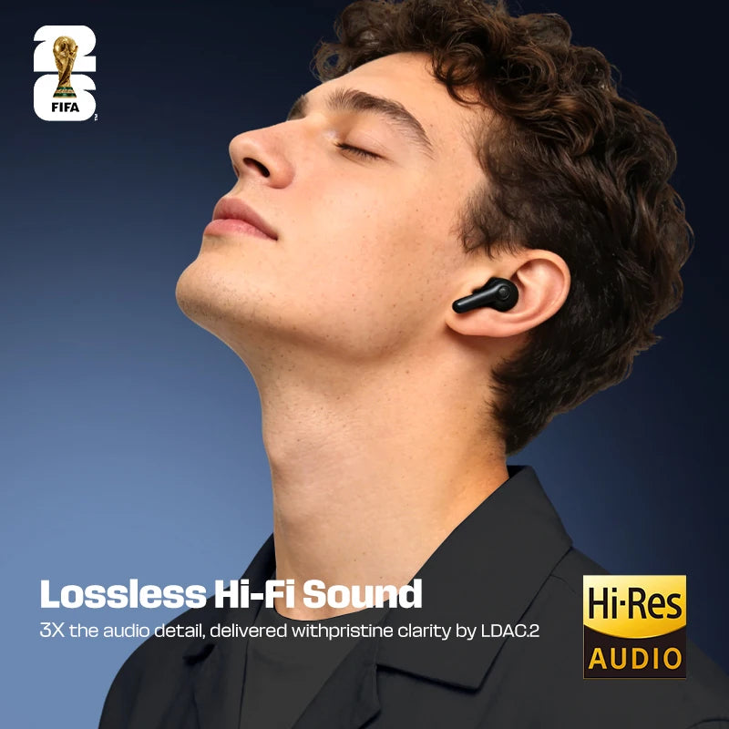 FIFA-F26E01 TWS Wireless Earbuds Bluetooth 6.0 ENC Noise Cancelling 42H Battery IPX5 Waterproof 30ms Low Latency HiFi Stereo Gaming Headphones with Mic