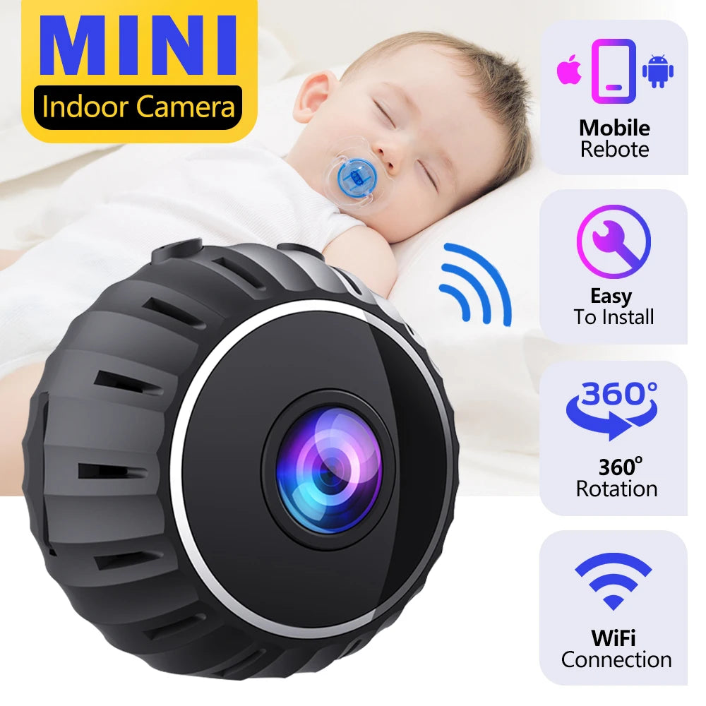 Caméra Mini WiFi 1080P avec Vision Nocturne HD pour la Sécurité à Domicile