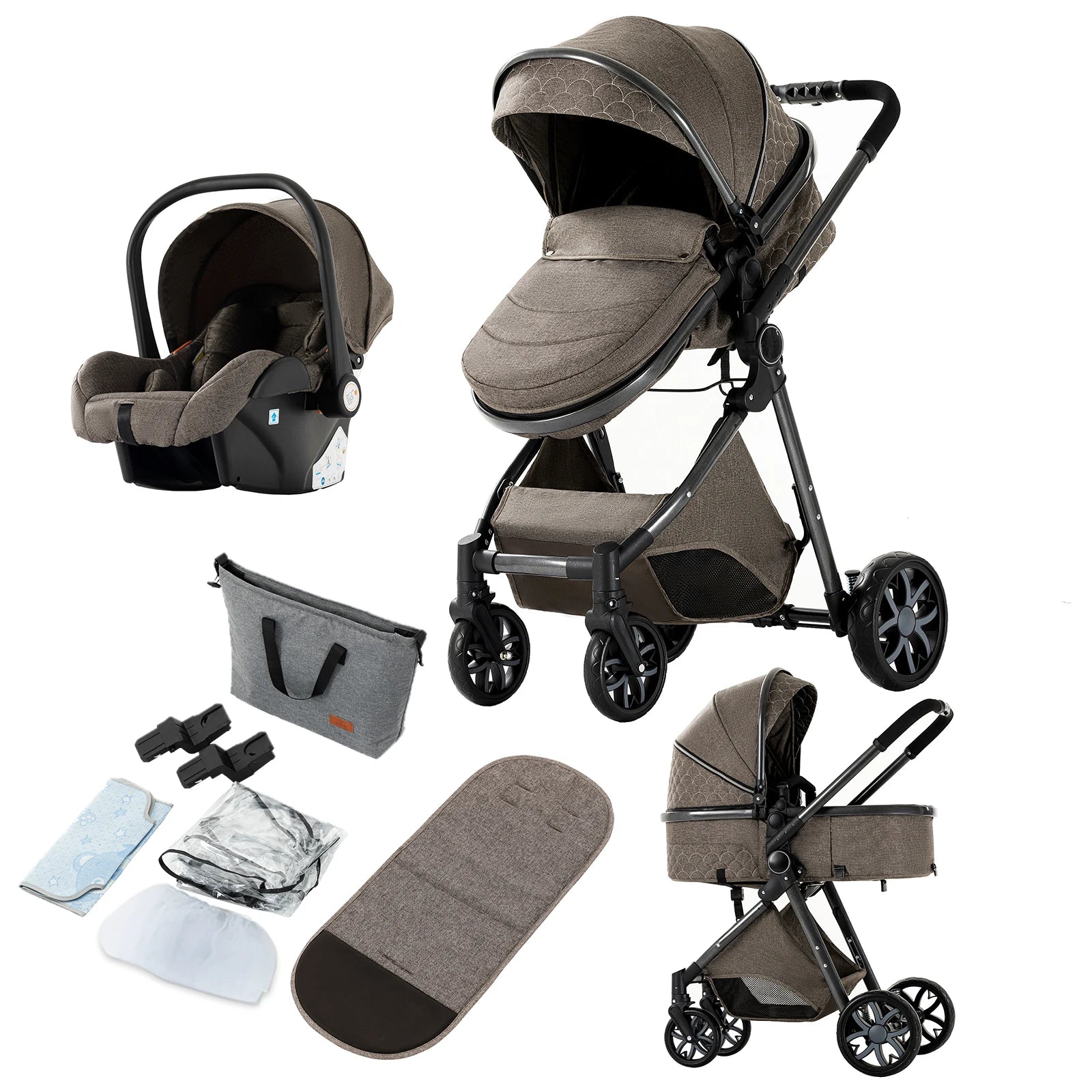 Lightweight Stroller 3‑in‑1 High‑Landscape Baby Stroller