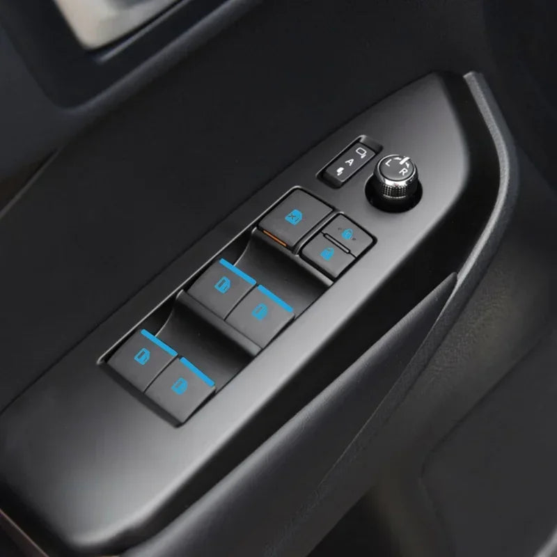 18-Piece Luminous Car Window Button Sticker Set