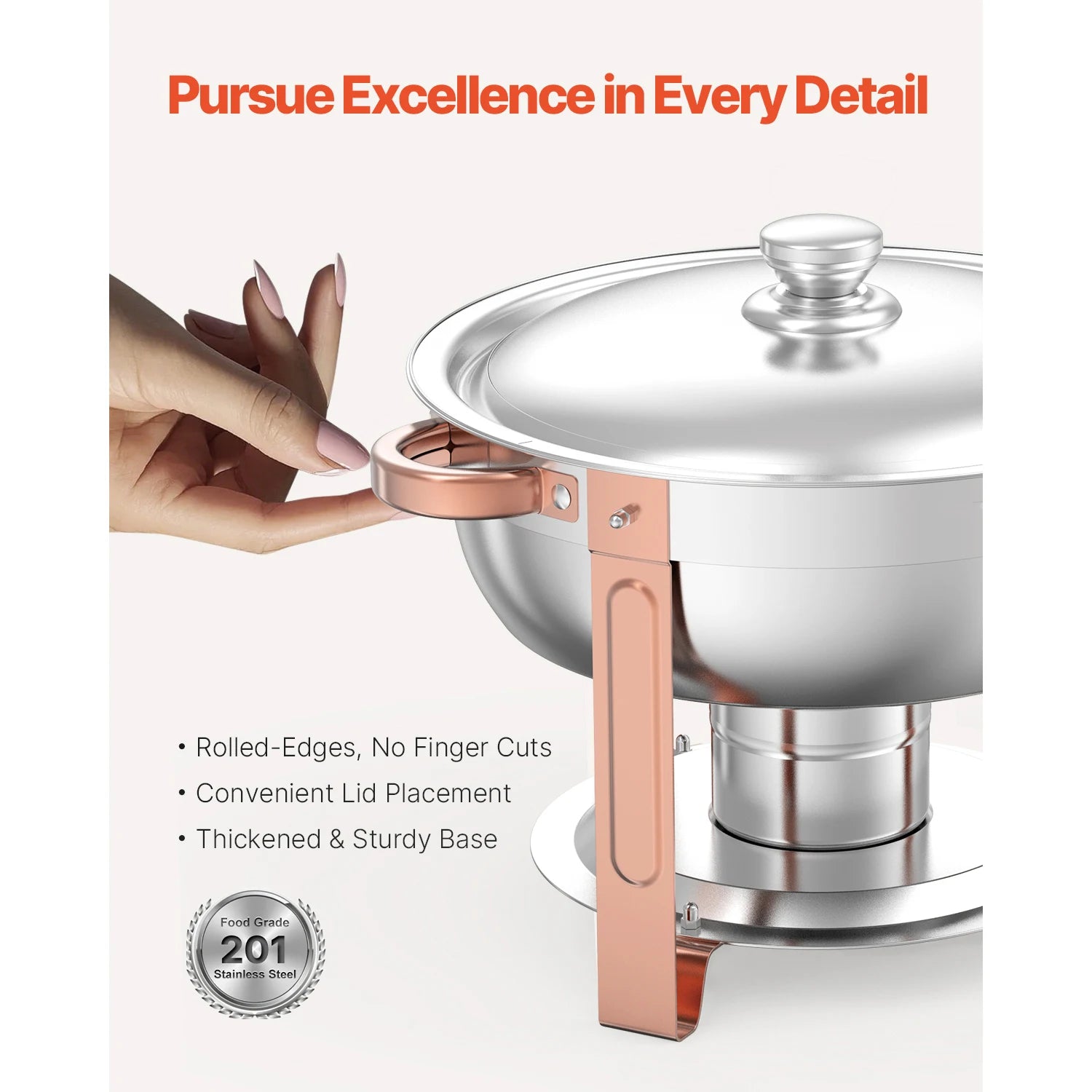 5Qt Stainless Steel Chafing Dish Set – Buffet Warmers (4 Pack)