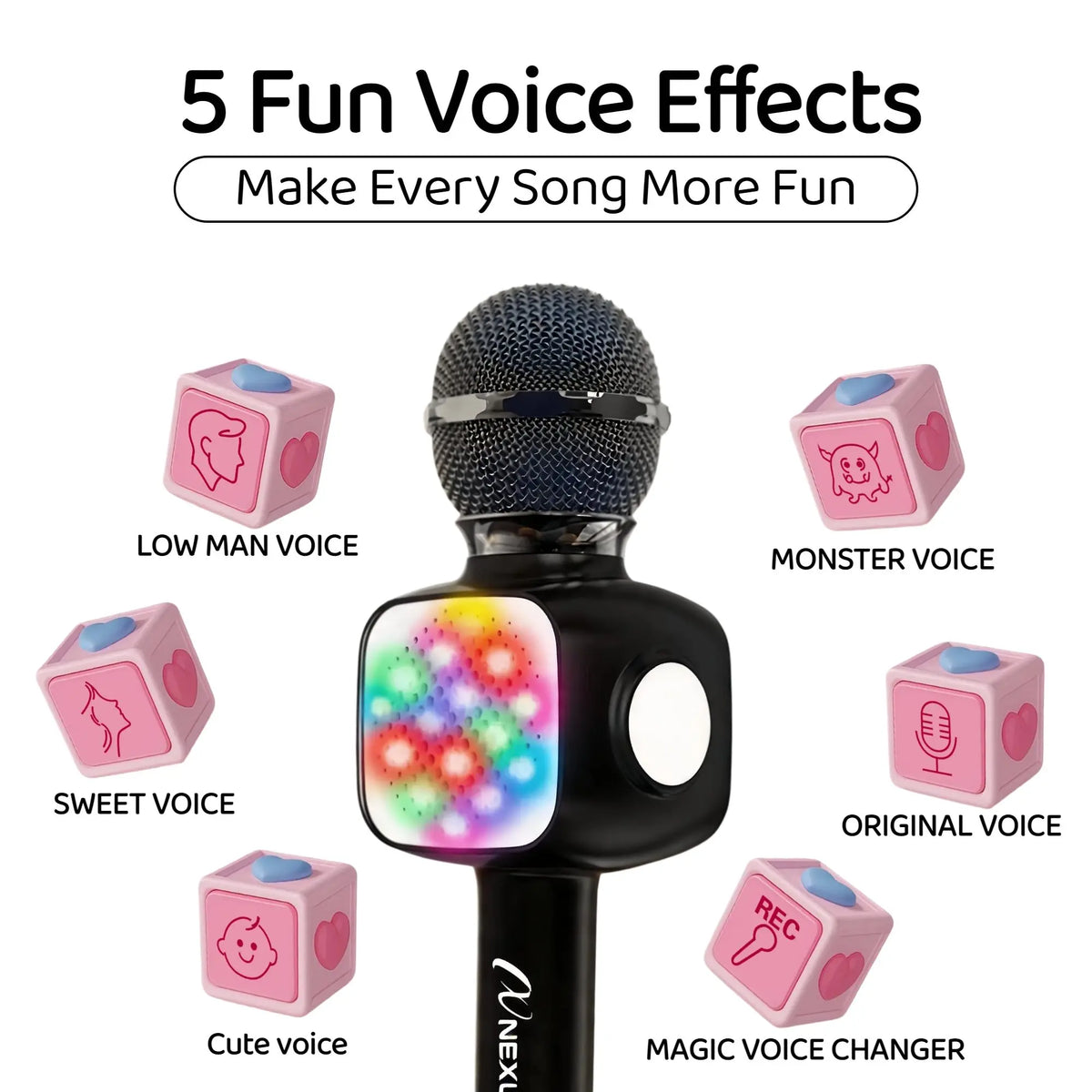6-in-1 Karaoke Microphone with Bluetooth Speaker