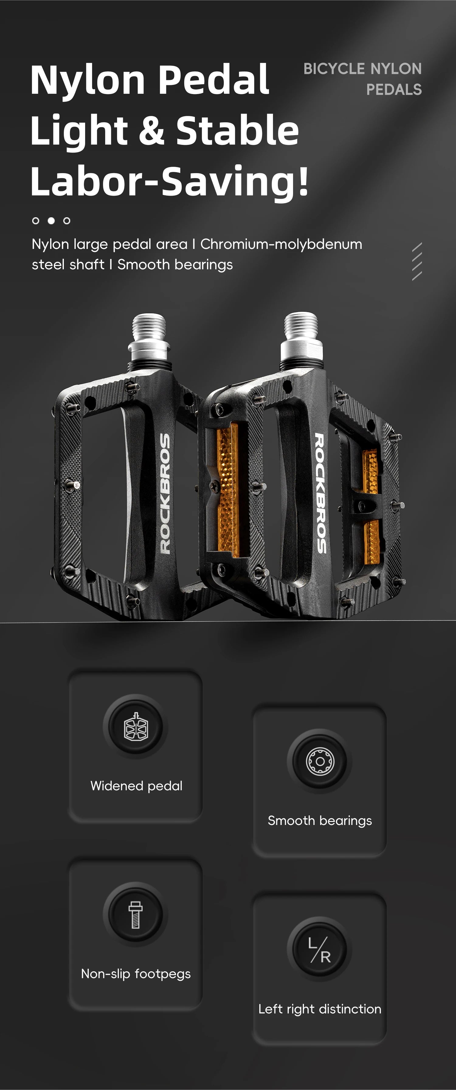 Lightweight Non-Slip Bike Pedals with Sealed Bearings for All Bikes
