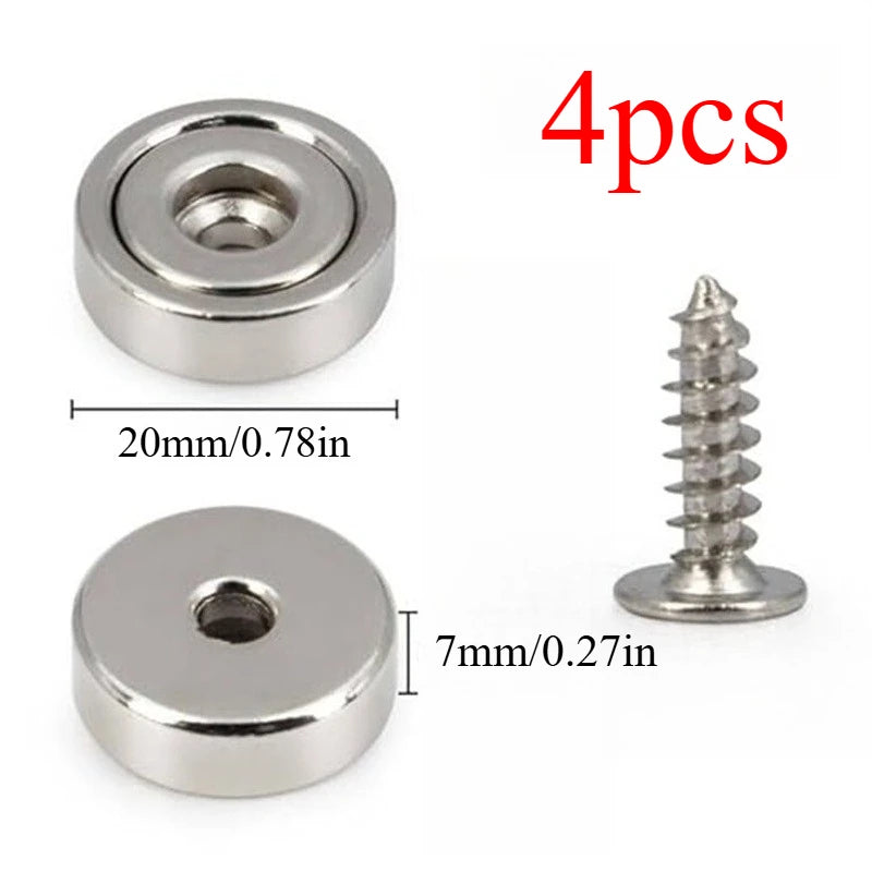 Countersunk Hole Round Magnets Multi Use For Refrigerator Whiteboard Warehouse Tool Snack Storage Holders
