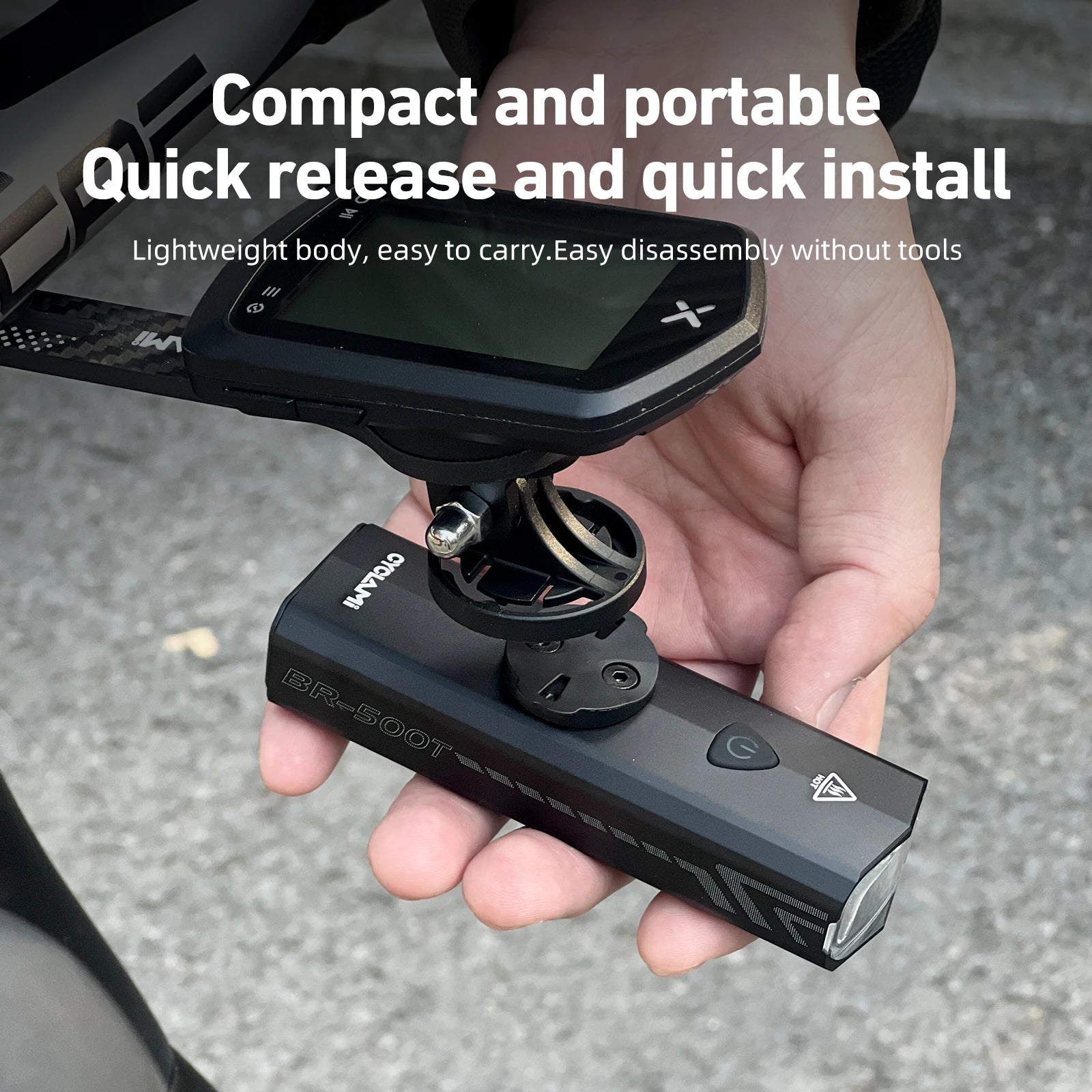 CYCLAMI Bicycle Front Light 500LM Bike Light 2000mAh Waterproof Headlights Flashlight Type-C Charging MTB Road Cycling Lamp