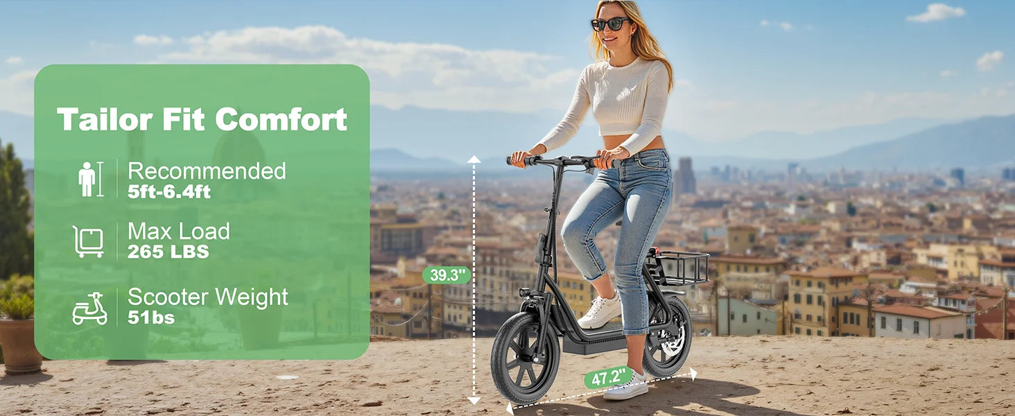 500W Foldable Electric Bike 28-Mile Range 21MPH 14" Tires