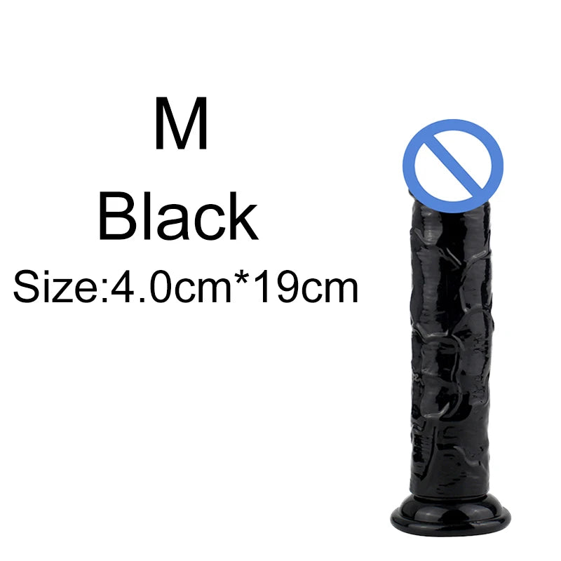 Non-Electric TPE Adult Toy with Suction Base – Size Options